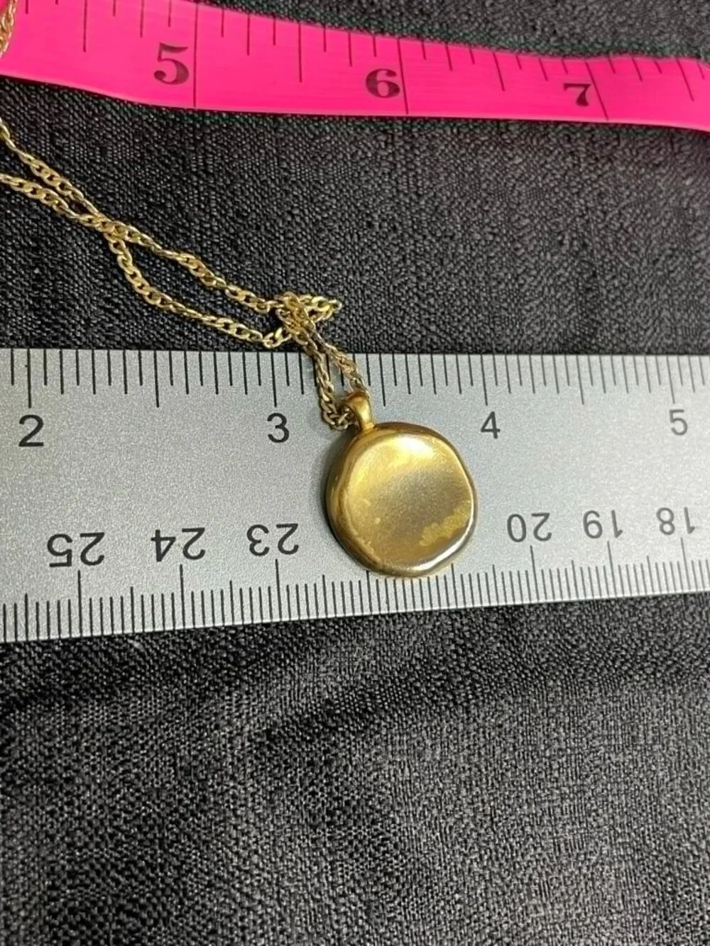 Madewell Gold Tone Medallion Pendant Necklace - Picture 4 of 5